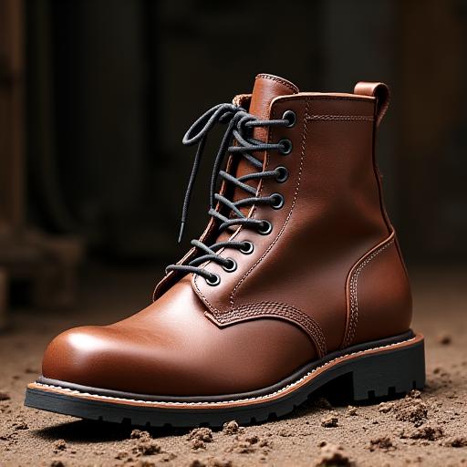 Durable and tough leather work boots.